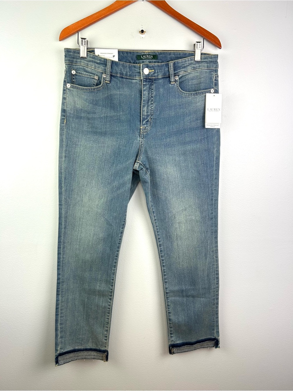 Lauren Ralph Lauren premier Straight ankle Jeans Women’s size 10 Ivy wash NEW